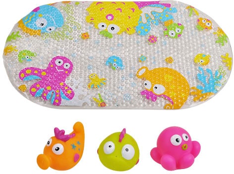 Knorrtoys® Badespielzeug »Escabbo® Bademattenset, Unterwasserwelt« mit drei Wasserspritzfiguren