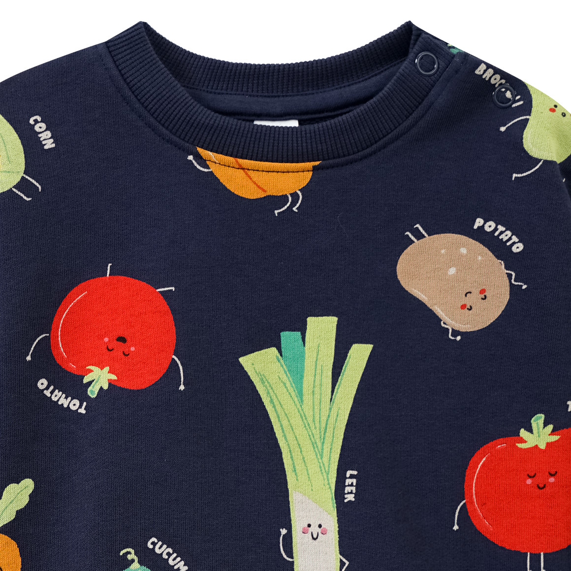 Topomini Baby Sweatshirt mit Gemüse-Allover dunkelblau