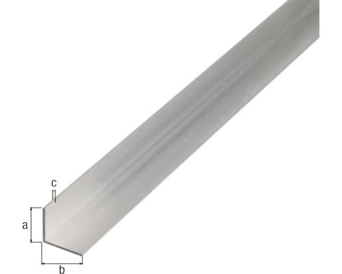 Aluminium hoekprofiel, natuurlijke afwerking, 15x10x1 mm, 2,6 m