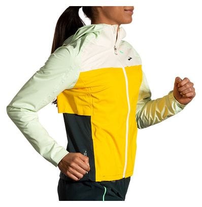 Veste imperméable Brooks High Point Trail Waterproof Jaune Vert Femme