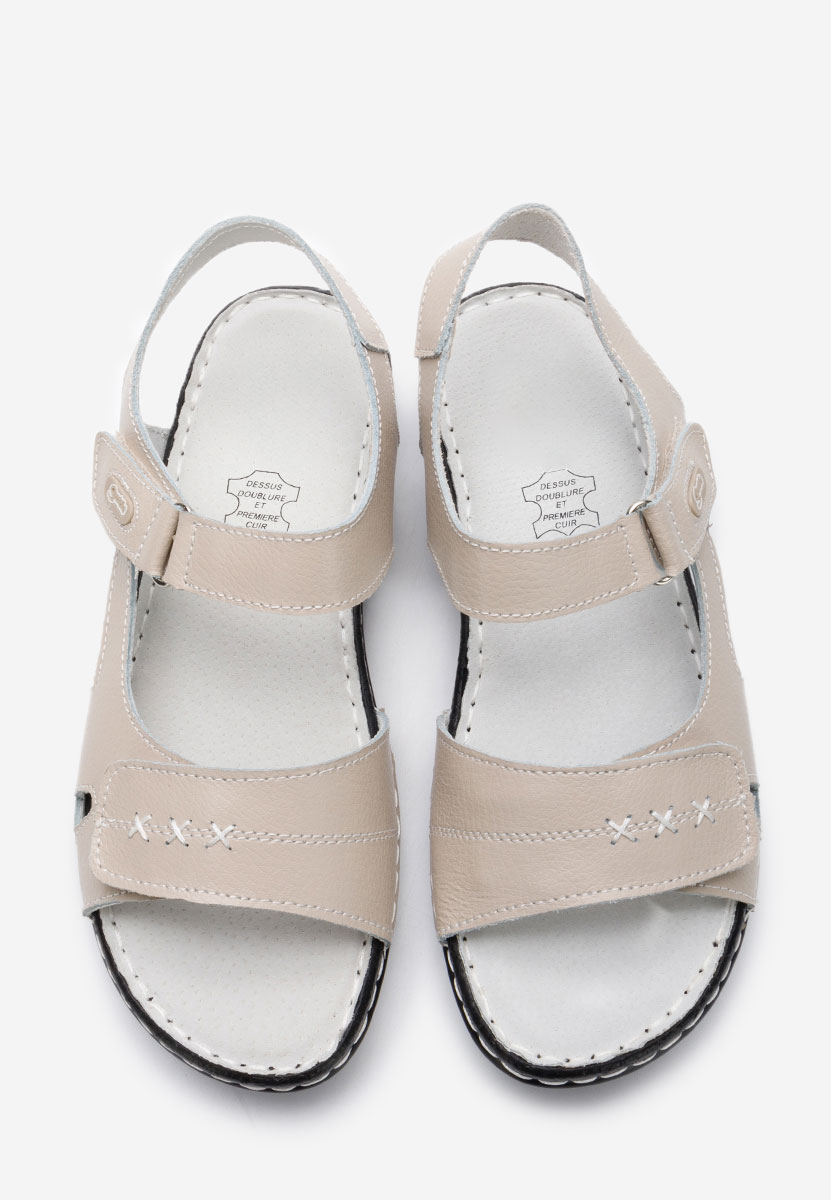 Sandales en cuir femme beige Suredelle