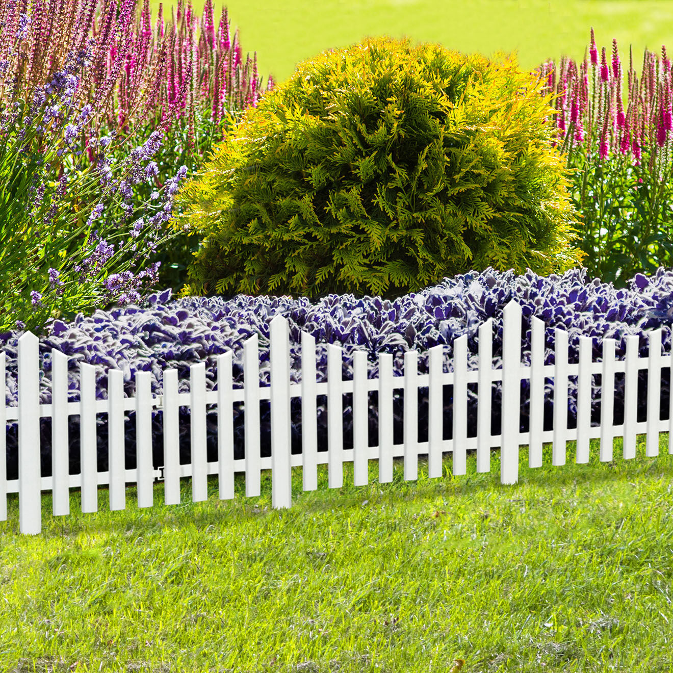 Pratik Garden 10 bordurettes plastiques souples  blanches - 60x32.5cm