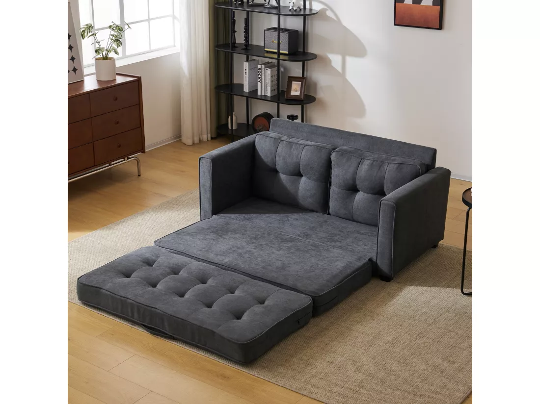 Canapé double, canapé avec fonction de couchage, design moderne, canapé-lit, canapé de salon avec poches latérales