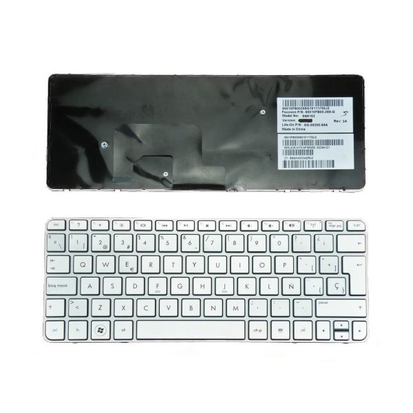Teclado para HP Mini 210-2000,110-3000 Prata com Estrutura Prata (espanhol ) - TEC0277