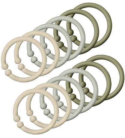 BIBS Anhängerring/Schleifen - 12er-Pack - Vanilla/Sage/Olive