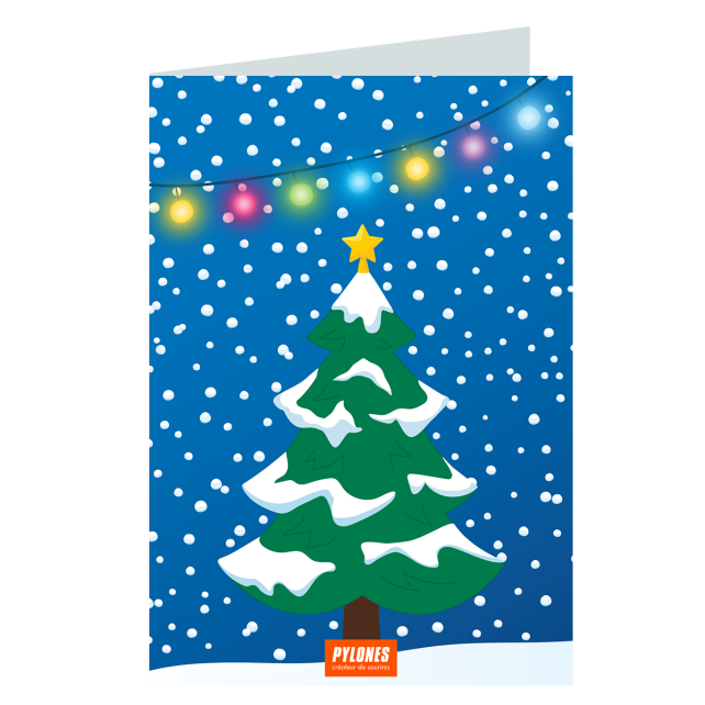 Carte de voeux Joyeux Noël - Wish you Snowman