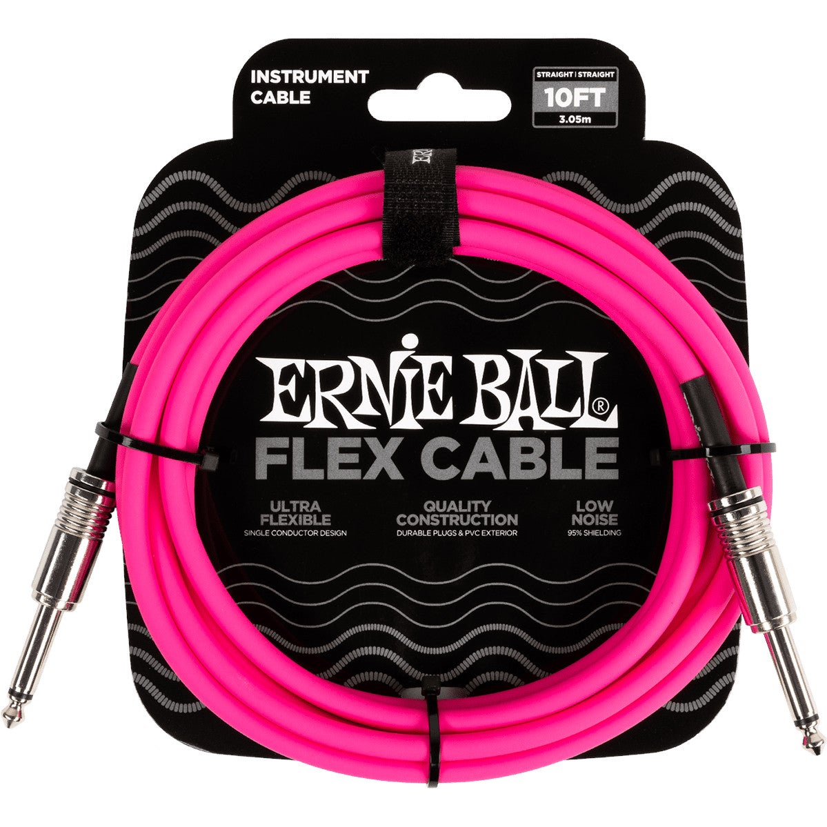 Ernie Ball 6413 Flex 3 meter instrumentkabel roze