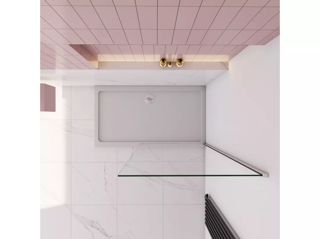 AICA paroi de douche à l'italienne fixe 80x200cm,style atelier,Profilé en aluminium chromé,en 8mm verre anticalcaire,sans receveur