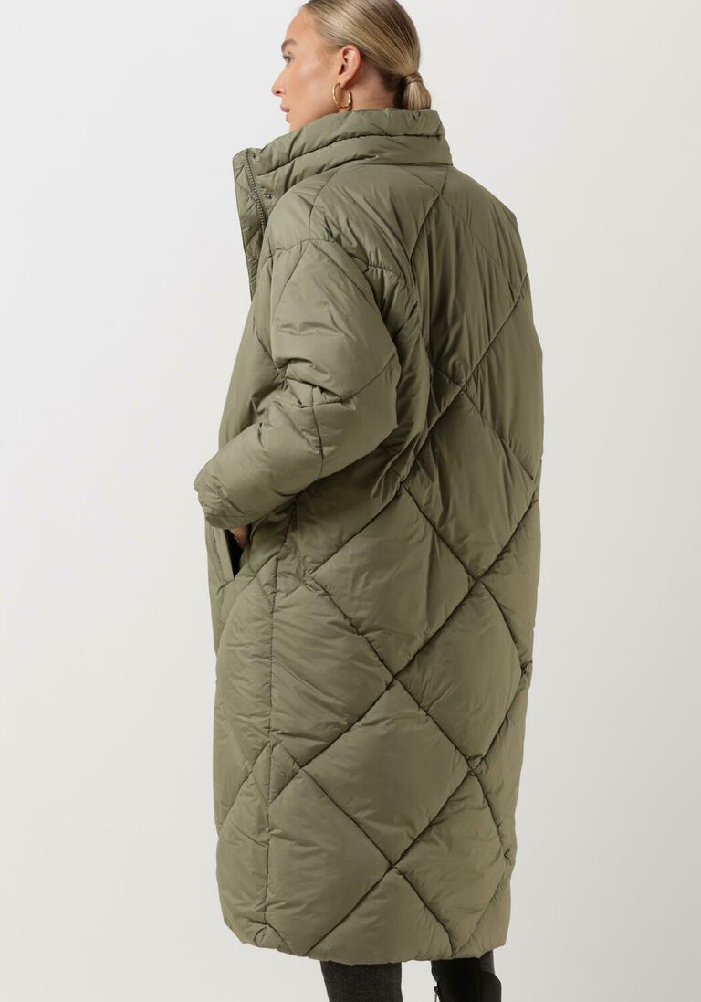 NOTRE-V olijf notre-v gewatteerde jas puffer diamond