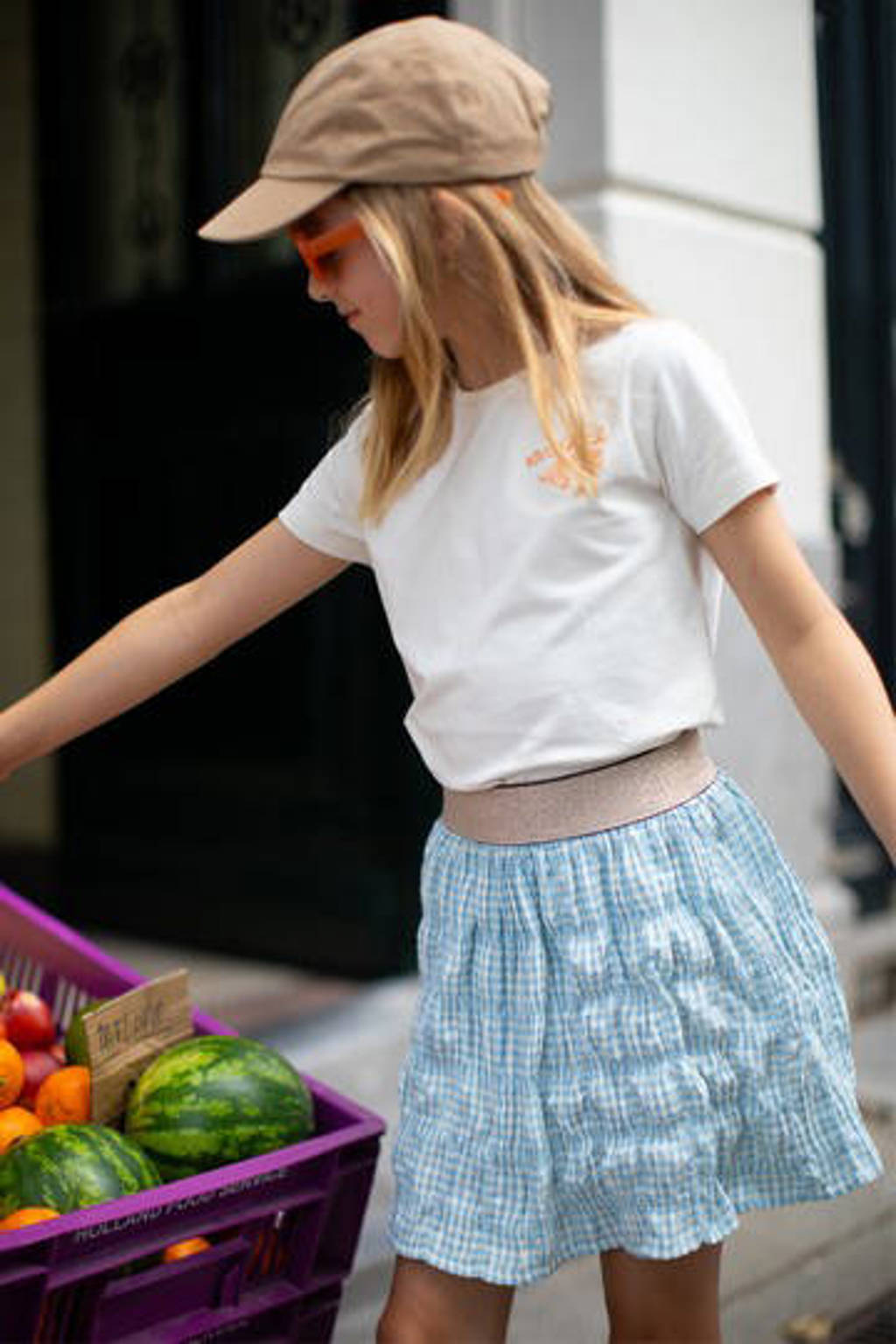 Moodstreet T-shirt met backprint offwhite