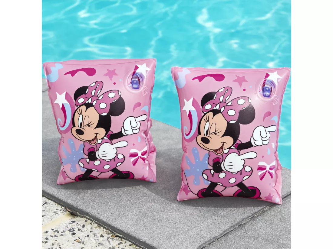 Brassards Gonflables pour Enfants de 3 à 6 ans Bestway 17x12 cm Design de Minnie Mouse Double Chambre à Air