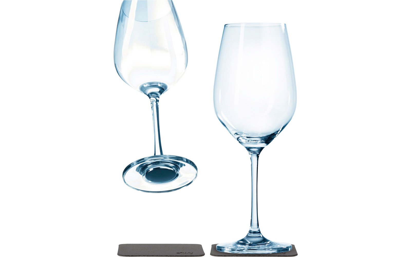 Silwy Wein-Magnet-Kristallgläser mit Untersetzer 2er-Set 250 ml