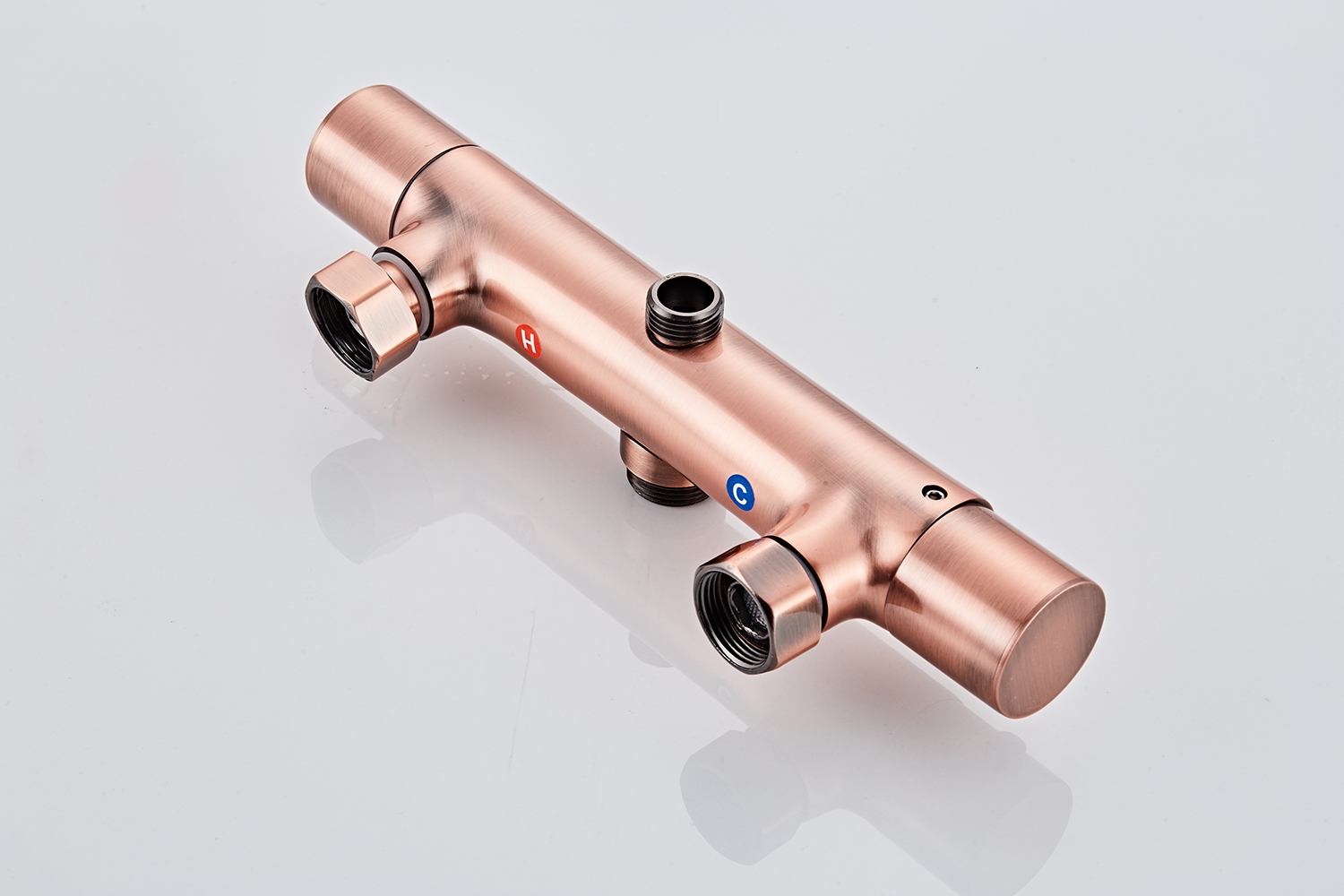 Saniclear Copper opbouw regendouche 30cm met thermostaatkraan en 3 standen handdouche koperkleurig