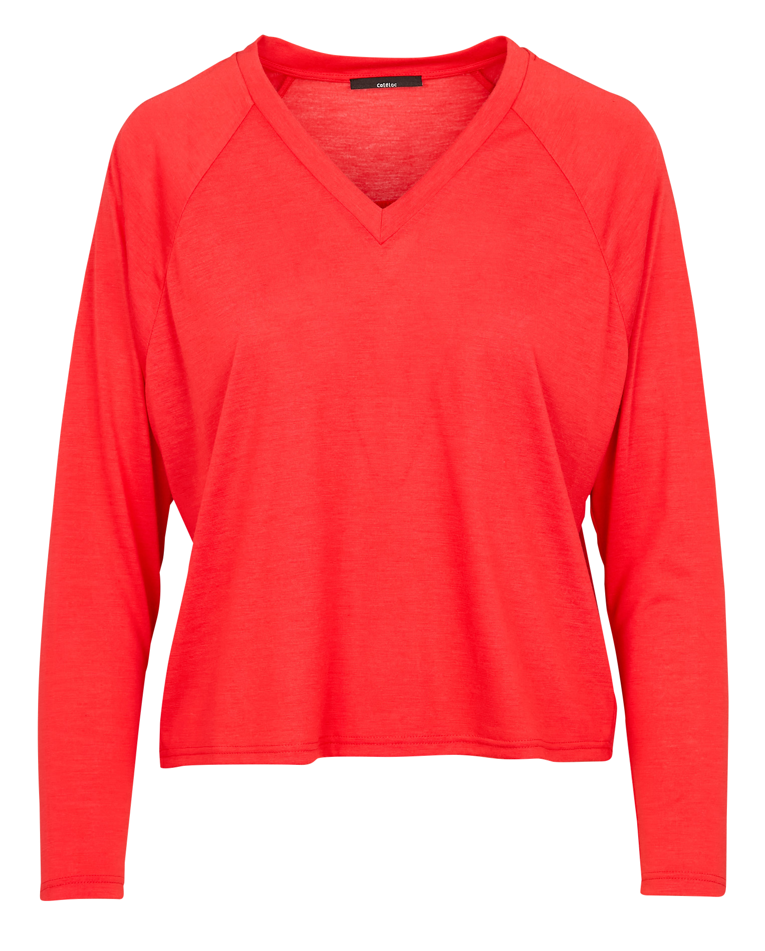 Tee-shirt ample à col V | Rouge