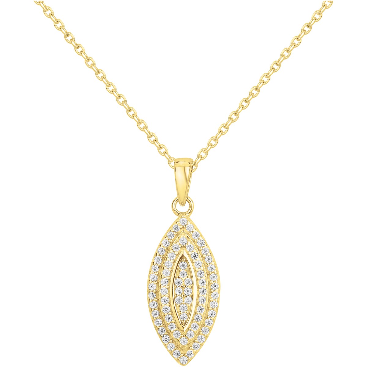 Collier en Plaqué Or avec oxyde de zirconium blanc