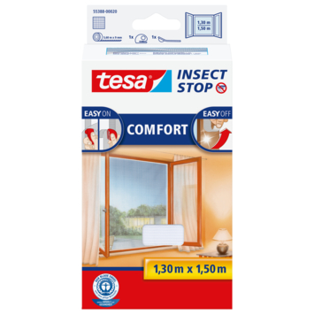 tesa Insect Stop raamhor met klittenband Comfort 130x150 cm wit