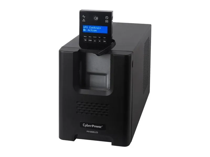 CyberPower Professional Series PR1000ELCD - UPS - AC 230 V - 900 Watt - 1000 VA - 12 At - RS-232, USB - output-stikforbindelser: 8