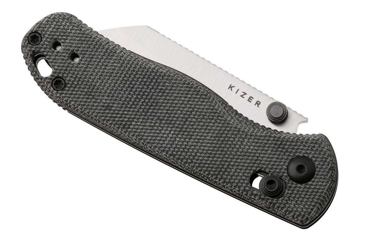 Kizer Vanguard Drop Bear 2, V3619-2KS1 Satin Nitro-V, Black Micarta, zakmes, Azo design