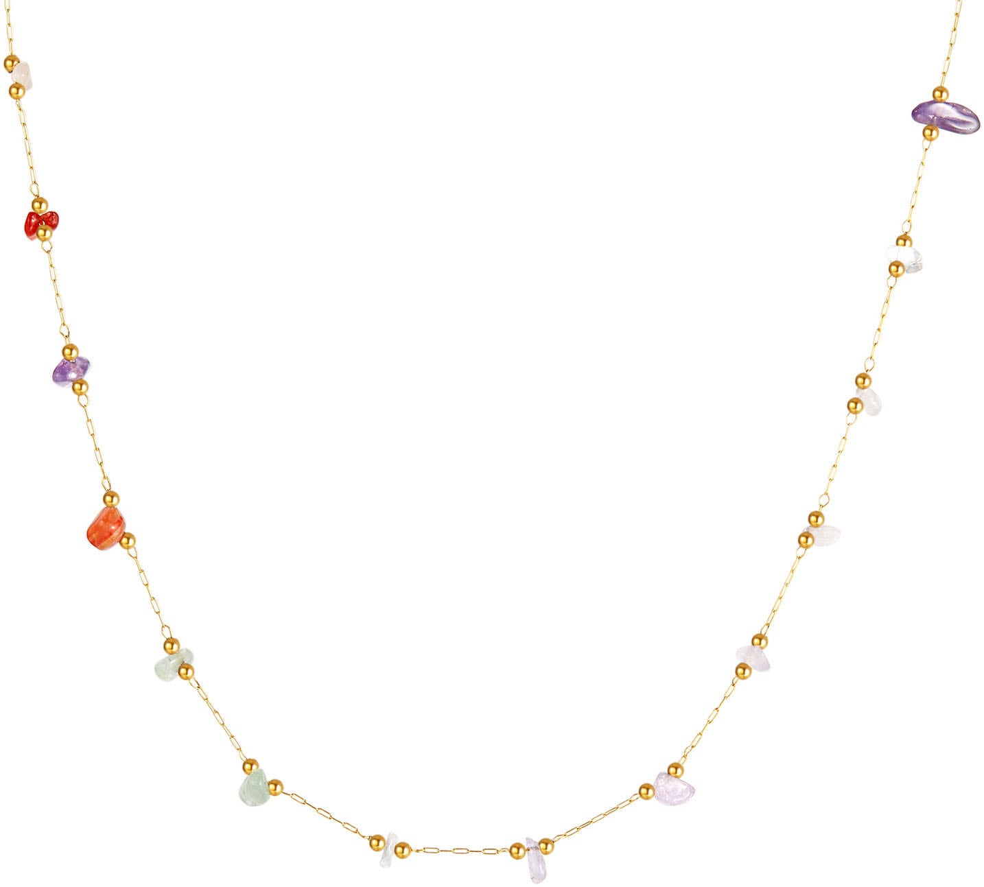 Firetti Kette ohne Anhänger »Schmuck Geschenk Edelstahl Halsschmuck Halskette Edelstein« mit Naturstein
