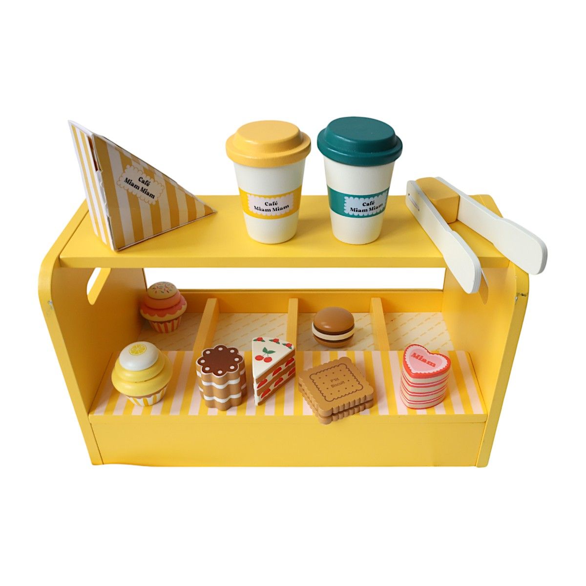 Stand à pâtisseries et café jouet en bois Mercredi et Patati