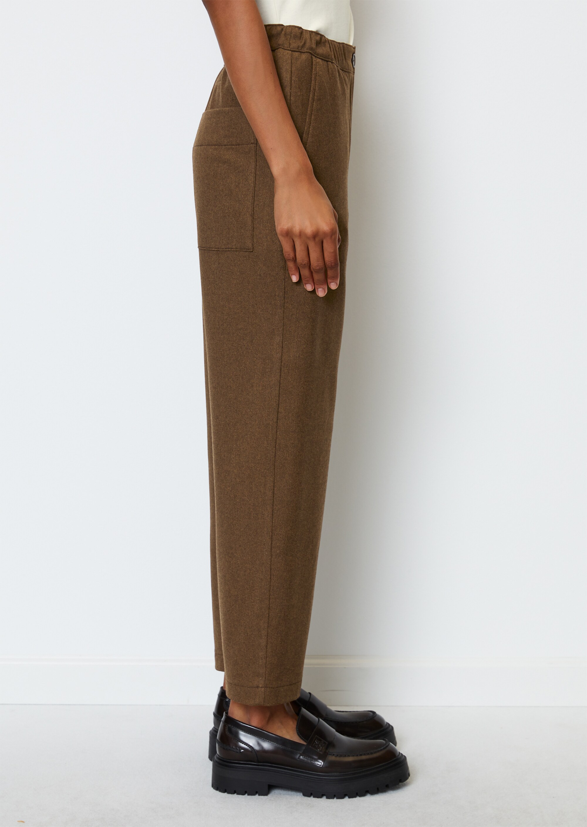 Elegante Cargo-Joggpants aus Viskose-Wolle-Mix