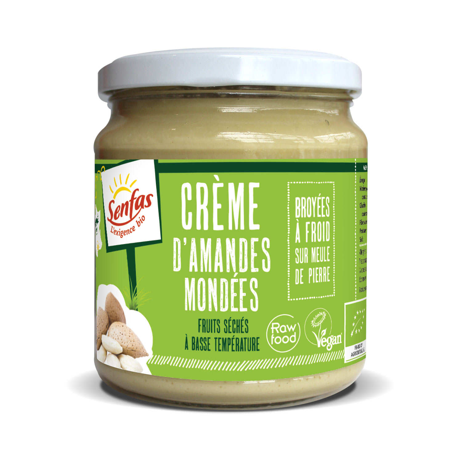Crème d'amandes mondées bio