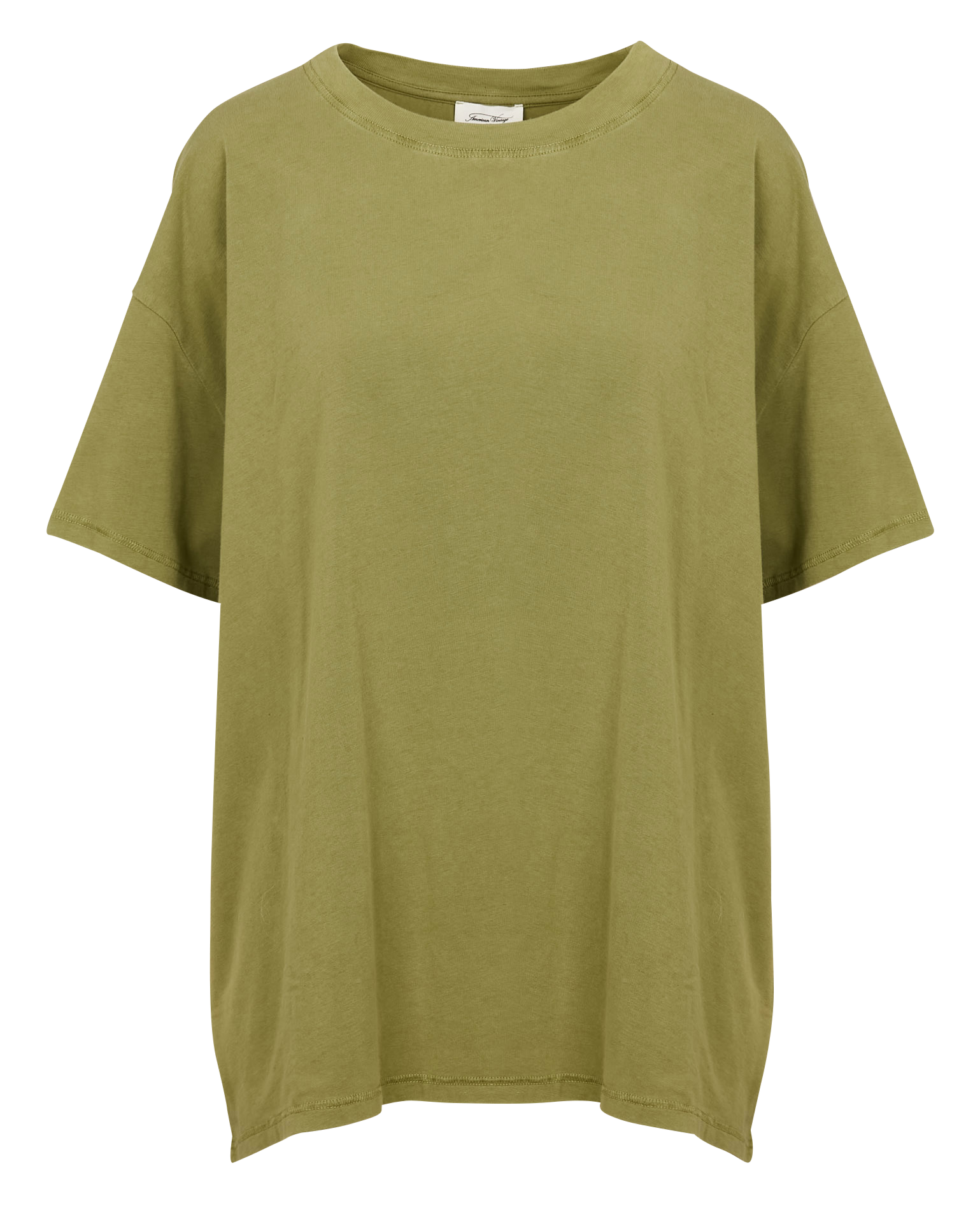 PYMAZ - Tee-shirt oversize col rond en coton mélangé | Vert