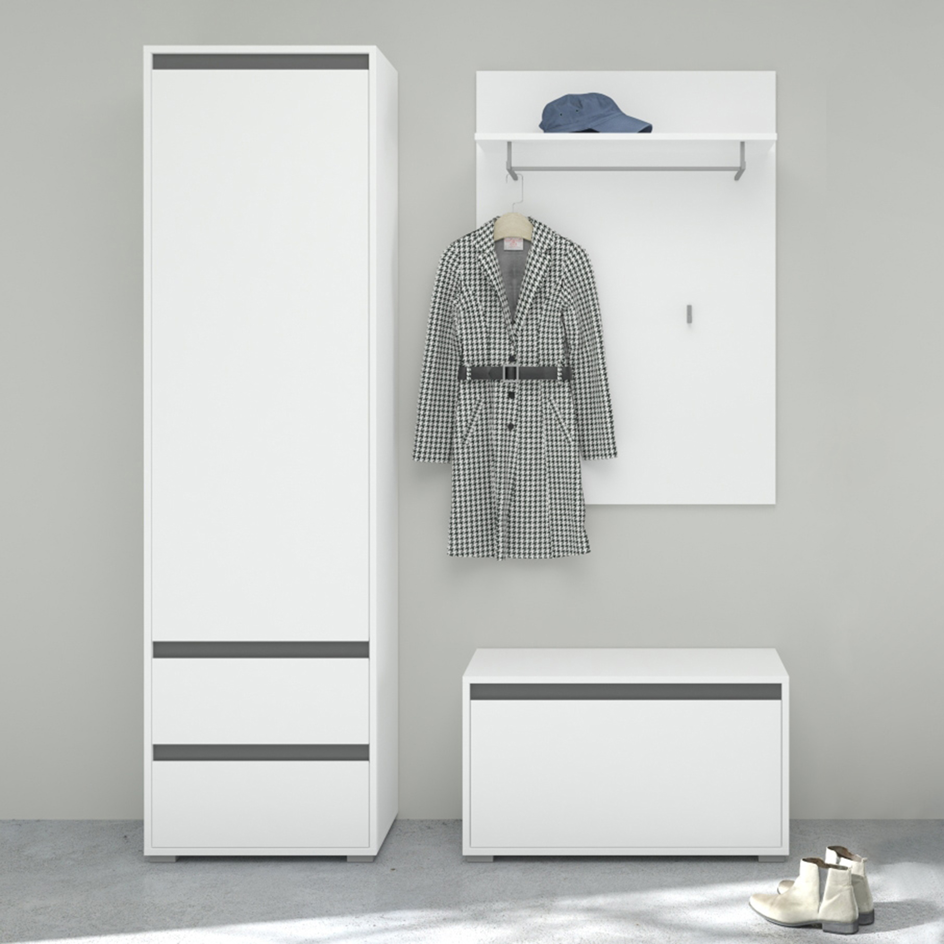 Sitzbank TORINO - weiß - 76 cm