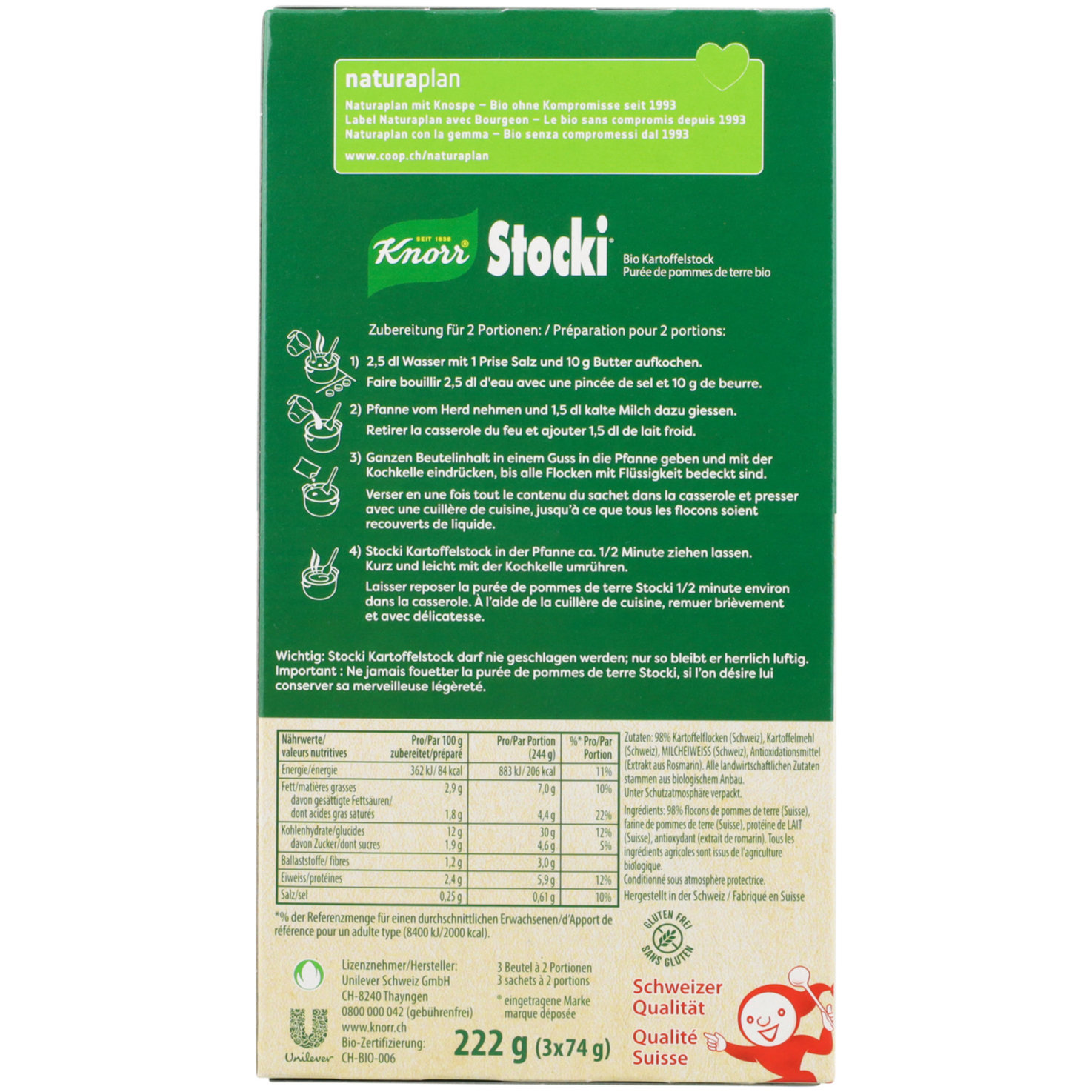 Knorr Naturaplan Bio Stocki 3x2 Portionen