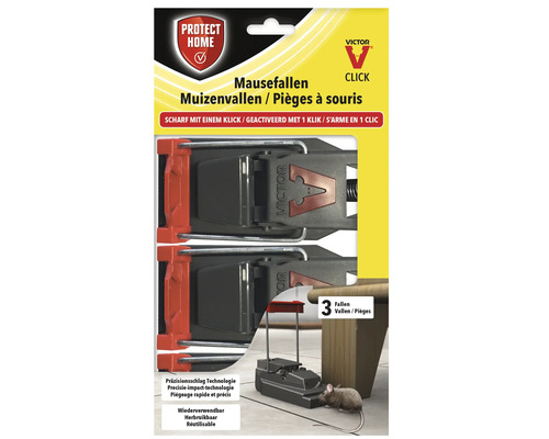 Protect Home Click Muizenval - Kunststof Muizenval voor Gifvrije Muizenbestrijding - 3 Stuks