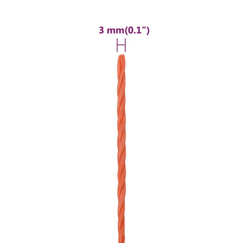 vidaXL Werktouw, oranje, 3 mm, 25 m, polypropyleen