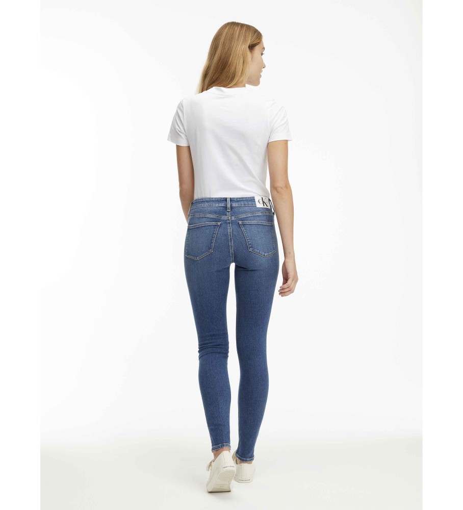 Calça jeans skinny de cintura média Calvin Klein azul