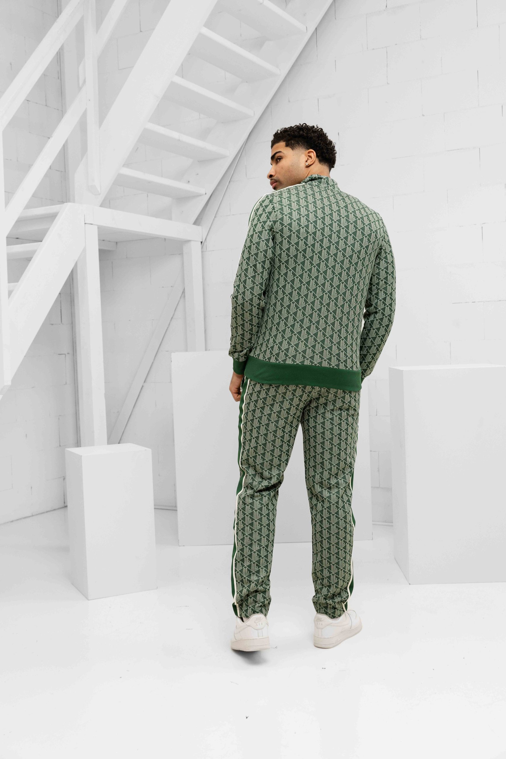 Lacoste Paris Jacquard Trainingspak Heren Groen