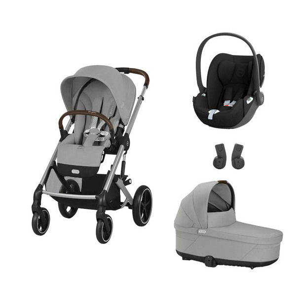 POUSSETTE TRIO Balios S Lux SLV + Nacelle Stone Grey + Cloud T I-Size Sepia Black - CYBEX