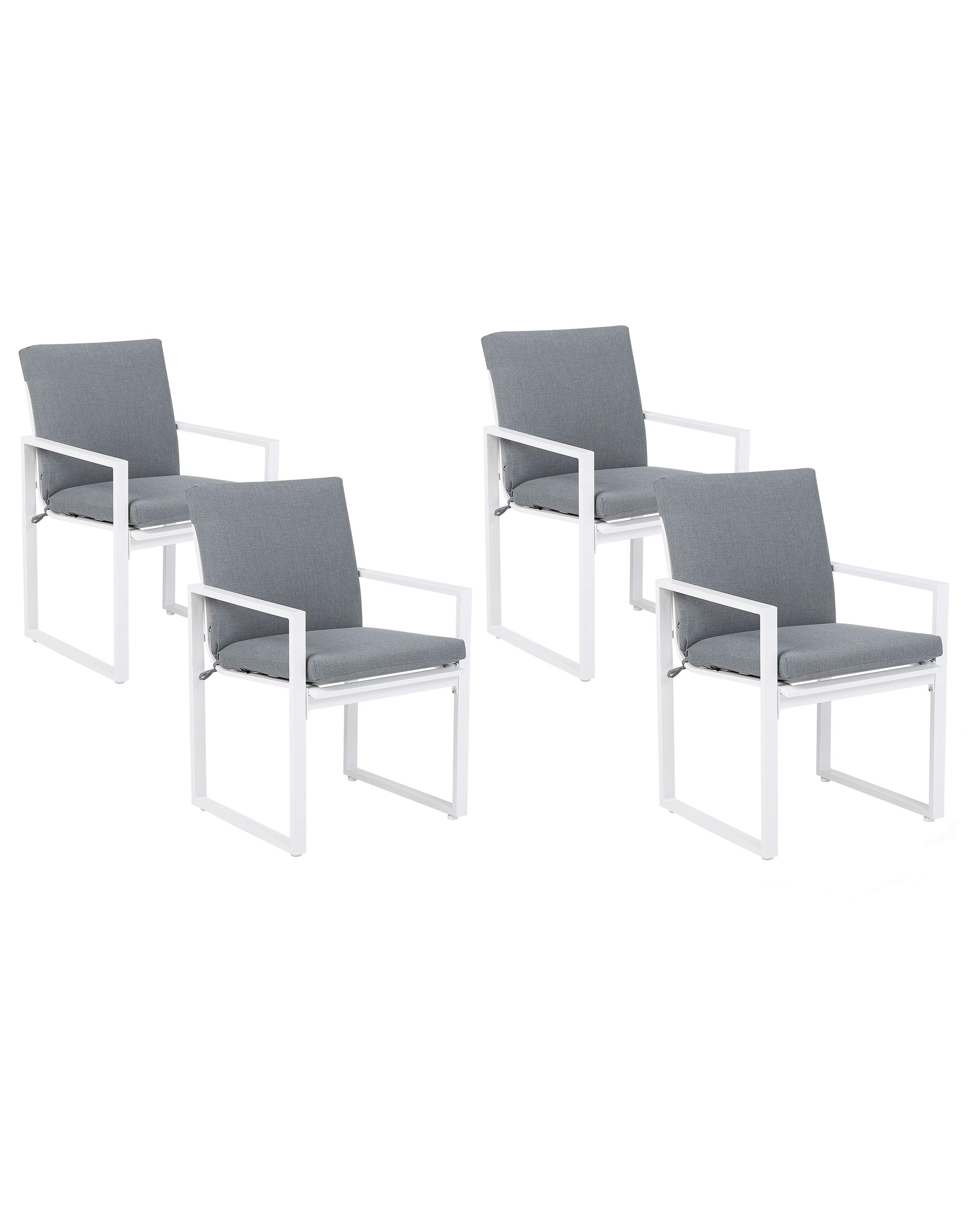 Set van 4 stoelen met zitkussen PANCOLE Stof Grijs