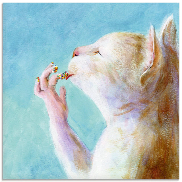 Artland Glasbild »Naschkatze« Haustiere 1 Stk. tlg. in verschiedenen Grössen