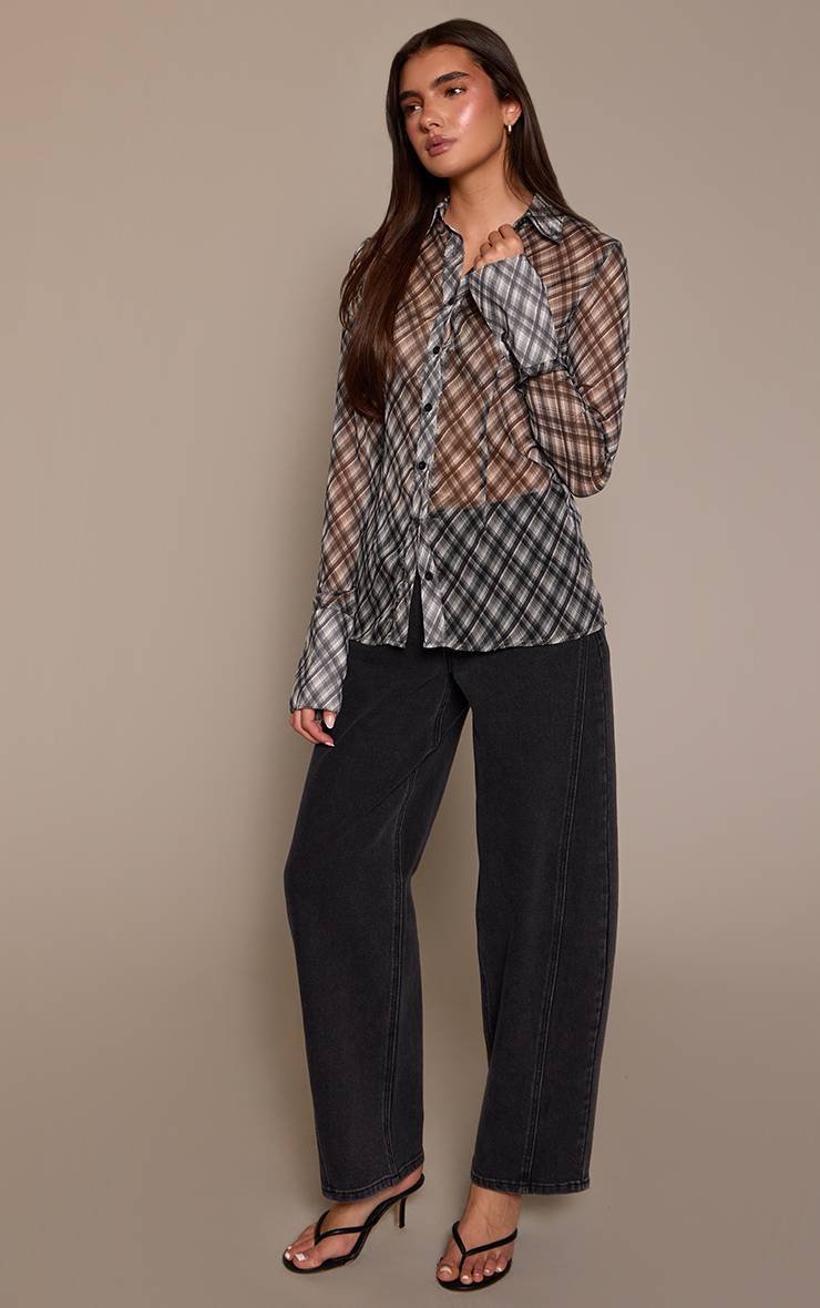 Charbon Chemise Ajustée En Mousseline
