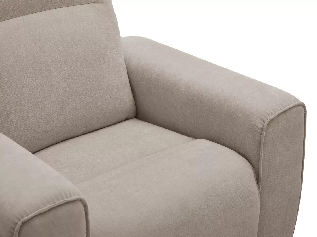 Fauteuil relax électrique en tissu beige LORGITA
