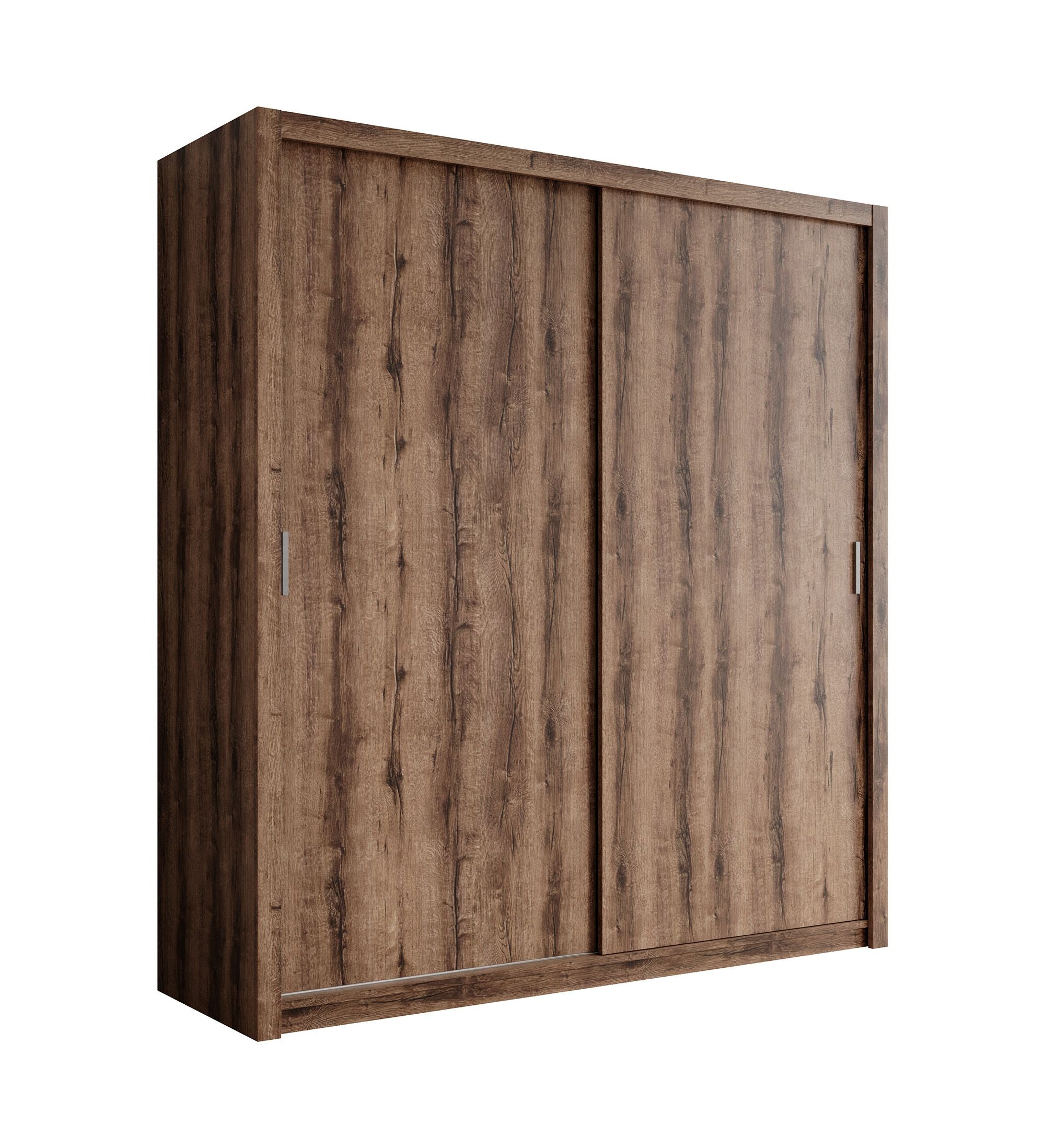 Blake - Kledingkast met schuifdeuren - Donker eiken - 200x62x215 cm