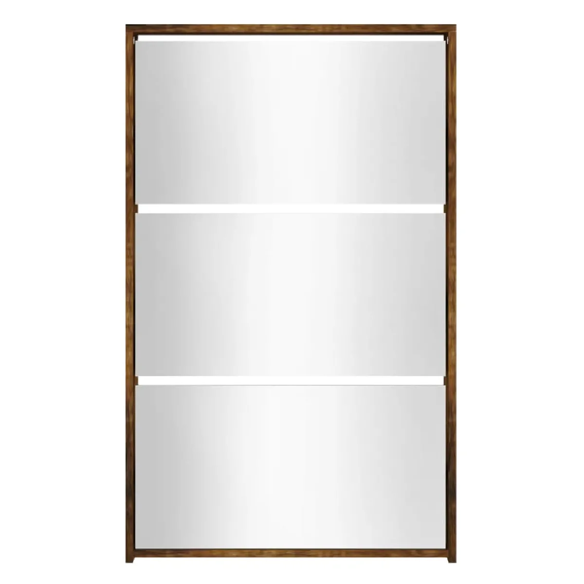 vidaXL Armoire à chaussures miroir - Chêne fumé