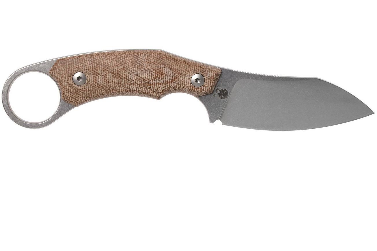LionSteel H1 Skinner CVN Natural Canvas Micarta vaststaand mes, Tommaso Rumici design