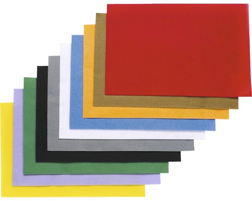 Hobbyvilt, 10 vellen, 20x30 cm, 2 mm dik, 250 g/m², diverse kleuren