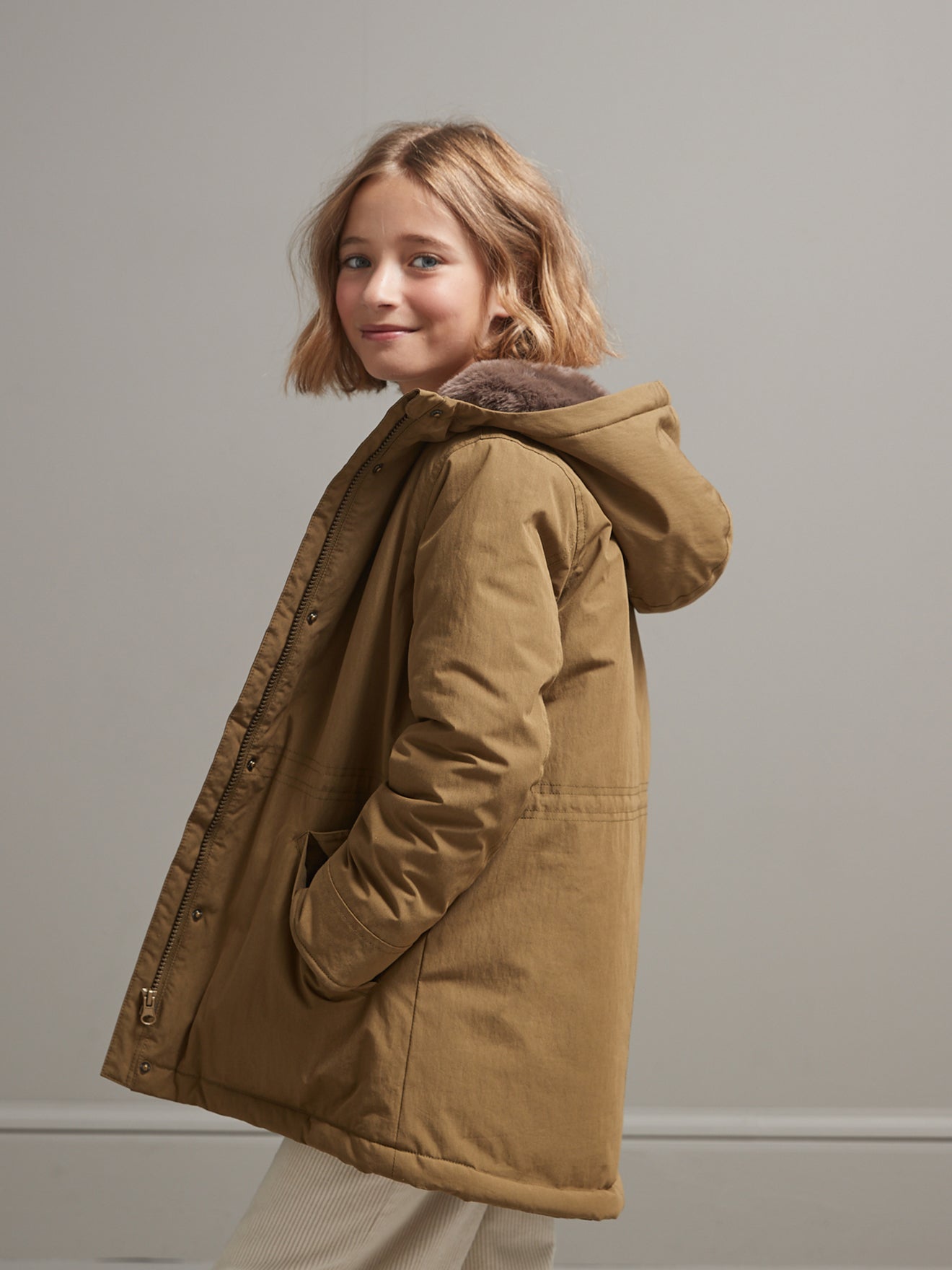 Parka Fille doublée de fausse fourrure