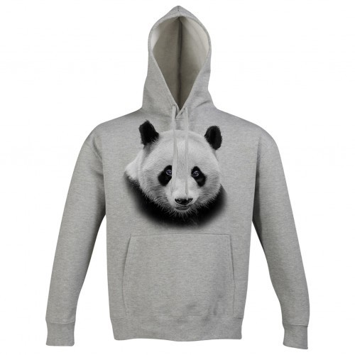 Moletom com capuz Panda na cor cinza