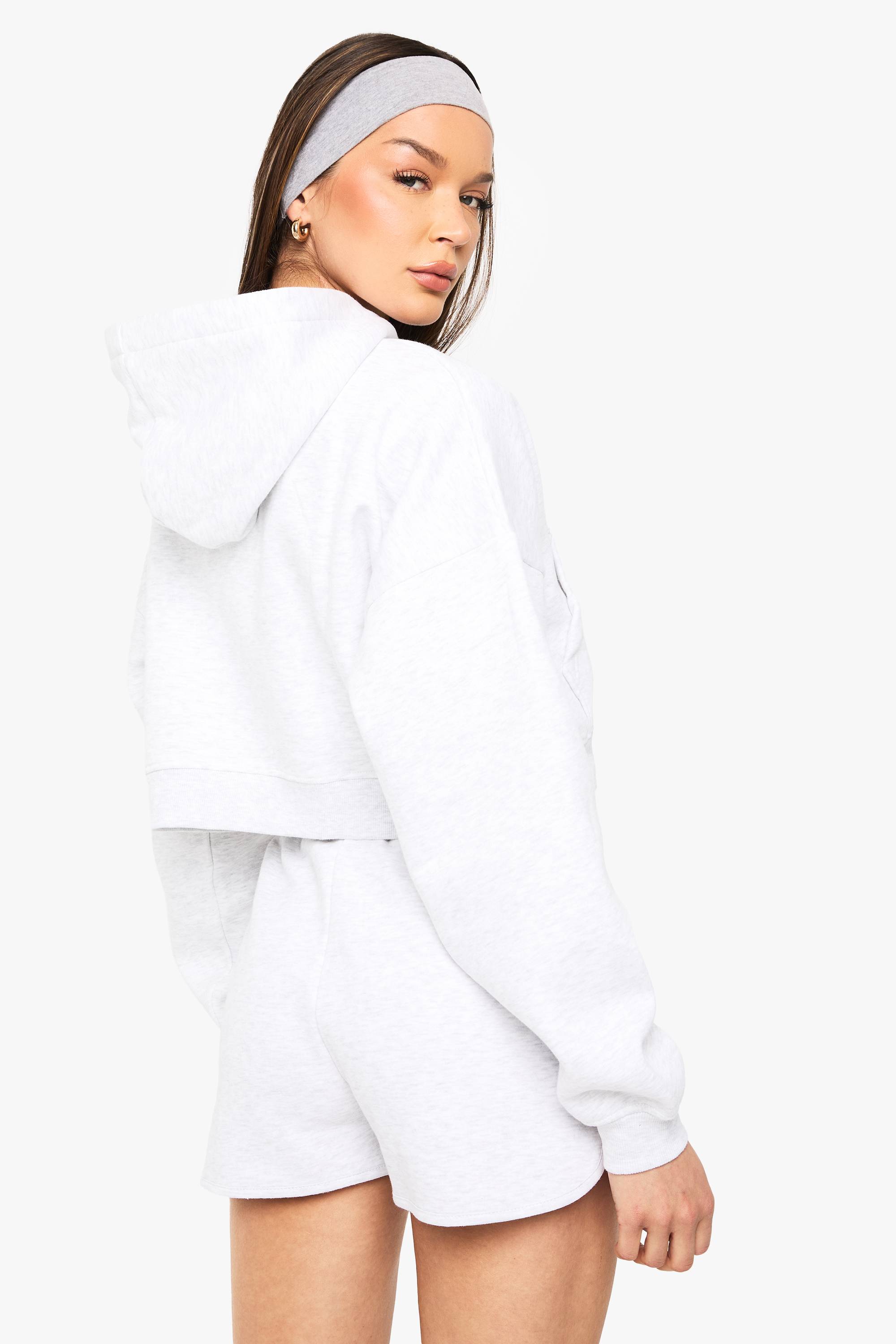boohoo Shrunken Zip Through Hoodie