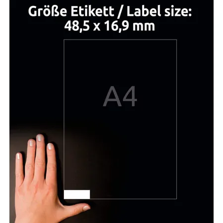 Avery Zweckform 3667 Universal-Etiketten,A4 mit ultragrip,48,5 x 16,9 mm, 100 Bogen/6.400 Etiketten, weiß
