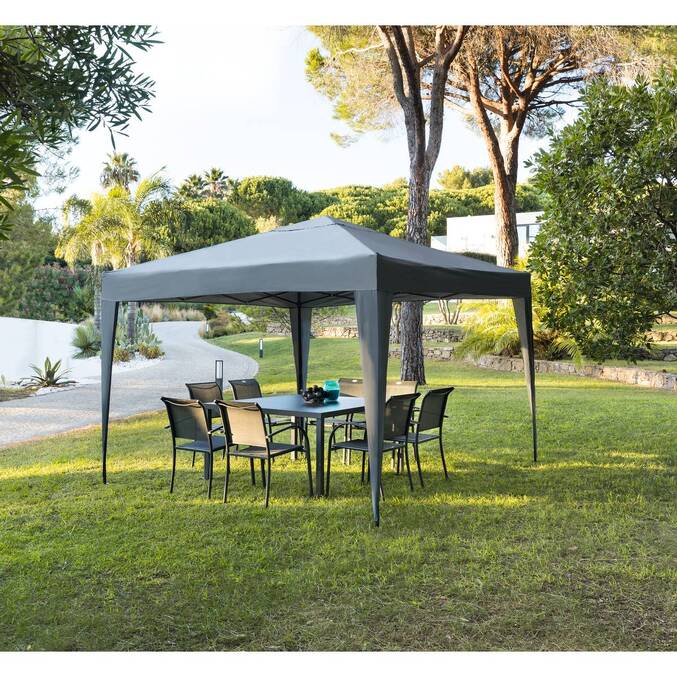 Tonnelle carrée pliante EASY UP Ardoise