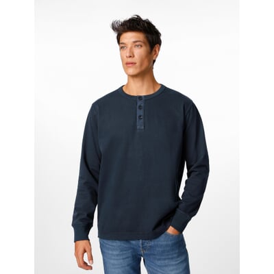 Herren-Henley-Shirt, Dunkelblau
