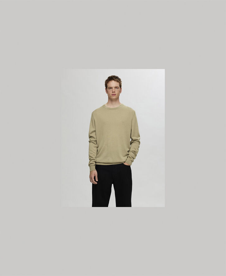 Selected Homme SLHTRAY LS KNIT MERINO CREW NECK NO Kelp