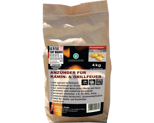 Aanmaakblokjes voor open haarden en barbecues, Lienbacher, 4 kg, ca. 320 stuks